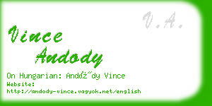 vince andody business card